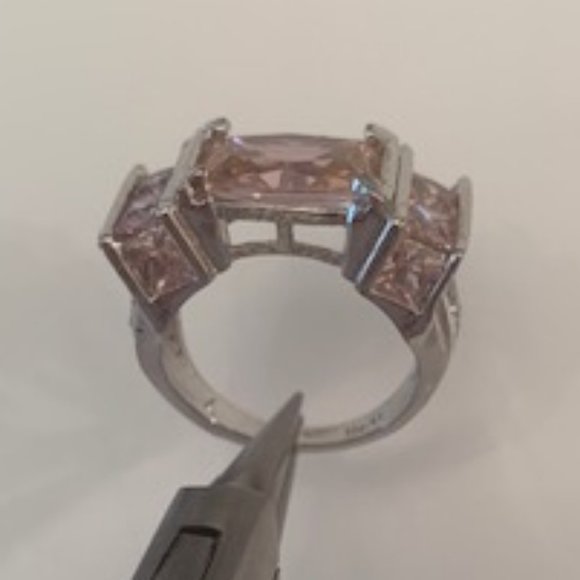 Pale Pink Stone Ring - Sterling Silver - Picture 2 of 3